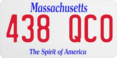 MA license plate 438QC0