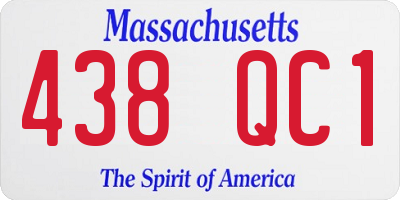 MA license plate 438QC1