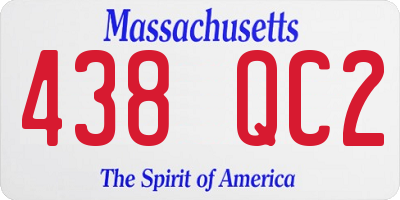 MA license plate 438QC2