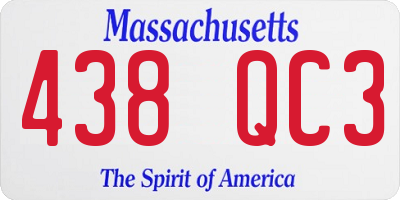 MA license plate 438QC3