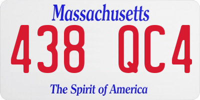 MA license plate 438QC4