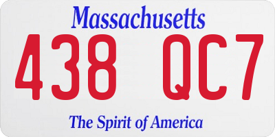 MA license plate 438QC7