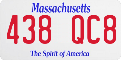 MA license plate 438QC8