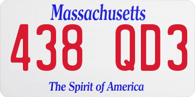 MA license plate 438QD3