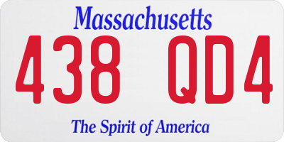MA license plate 438QD4