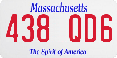 MA license plate 438QD6