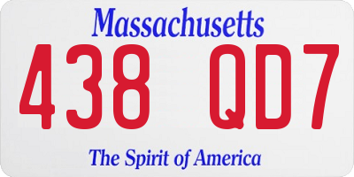 MA license plate 438QD7