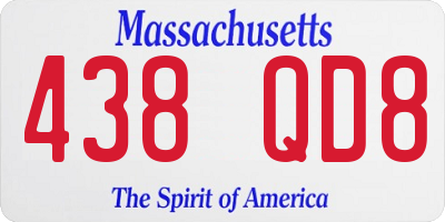 MA license plate 438QD8