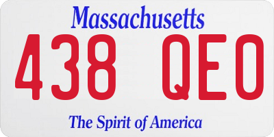 MA license plate 438QE0