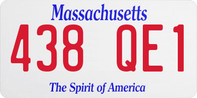 MA license plate 438QE1
