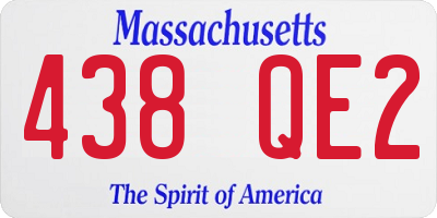 MA license plate 438QE2