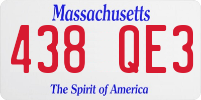 MA license plate 438QE3