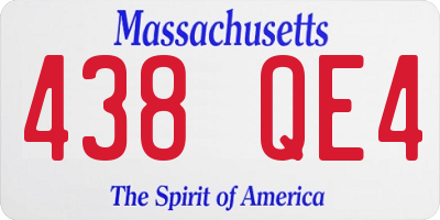 MA license plate 438QE4
