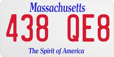 MA license plate 438QE8