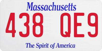 MA license plate 438QE9