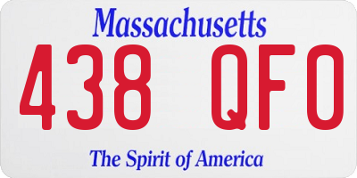 MA license plate 438QF0
