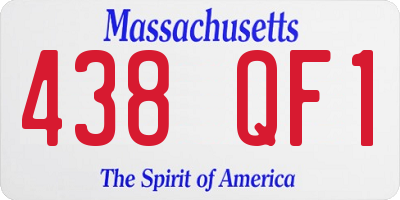 MA license plate 438QF1