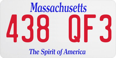 MA license plate 438QF3