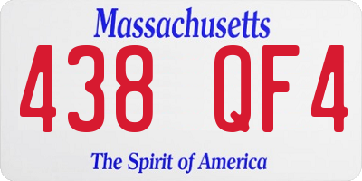 MA license plate 438QF4