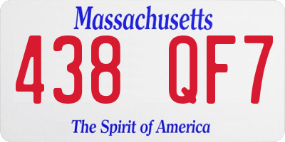 MA license plate 438QF7