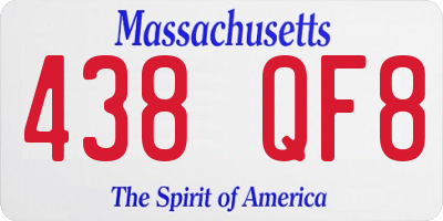 MA license plate 438QF8