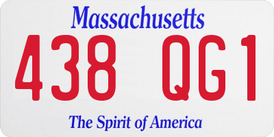MA license plate 438QG1