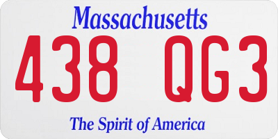 MA license plate 438QG3