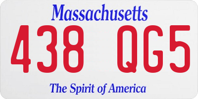 MA license plate 438QG5