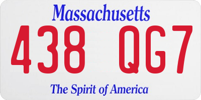MA license plate 438QG7