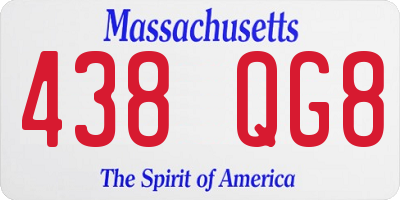 MA license plate 438QG8