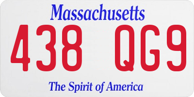 MA license plate 438QG9