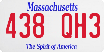 MA license plate 438QH3