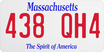 MA license plate 438QH4