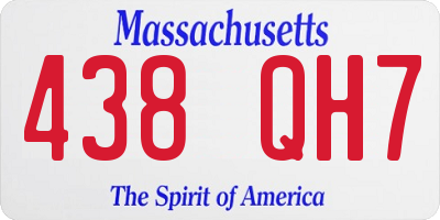 MA license plate 438QH7