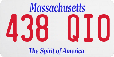 MA license plate 438QI0
