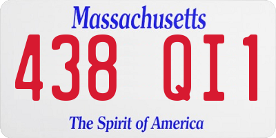 MA license plate 438QI1