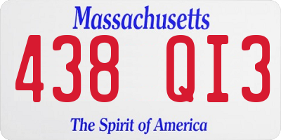 MA license plate 438QI3