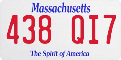 MA license plate 438QI7