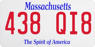 MA license plate 438QI8