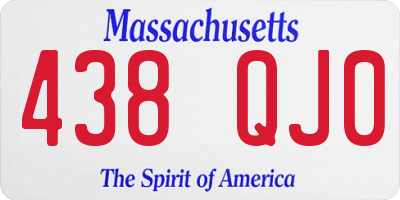 MA license plate 438QJ0
