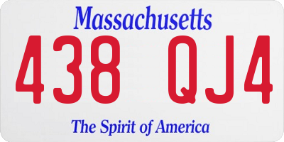 MA license plate 438QJ4
