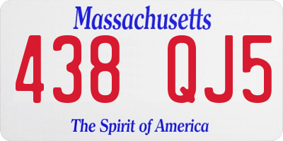 MA license plate 438QJ5