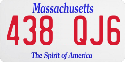 MA license plate 438QJ6