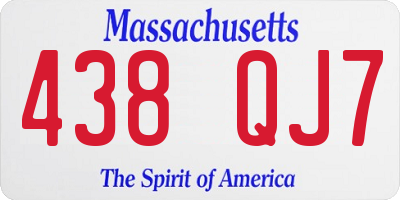MA license plate 438QJ7