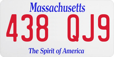 MA license plate 438QJ9