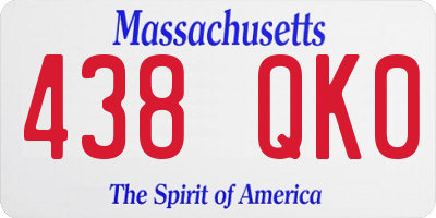MA license plate 438QK0