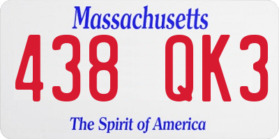 MA license plate 438QK3