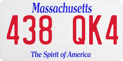 MA license plate 438QK4