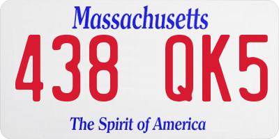 MA license plate 438QK5