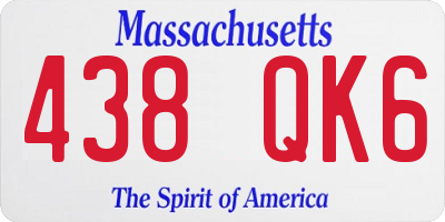MA license plate 438QK6